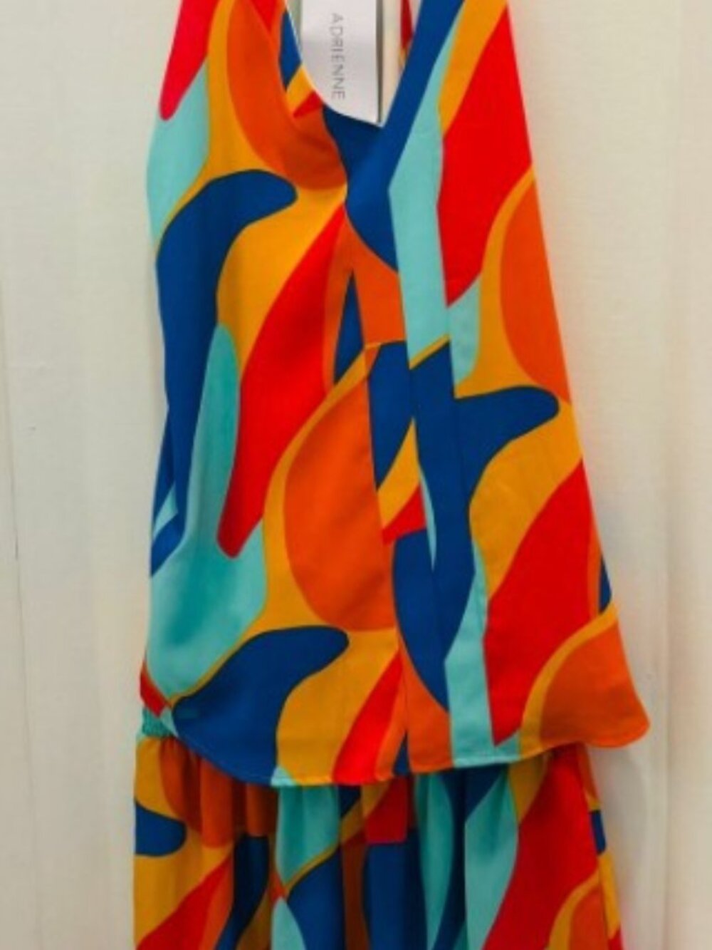 ADRIENNE Make It Count Tank & Shorts Set | Orange and Blue Multi - Picture 3 of 6